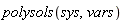 polysols(sys, vars)