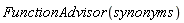FunctionAdvisor(synonyms)