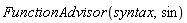 FunctionAdvisor(syntax, sin)