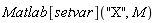 Matlab[setvar]("X", M)