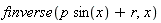 finverse(p*sin(x)+r, x)