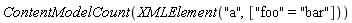 ContentModelCount(XMLElement("a", ["foo" = "bar"]))