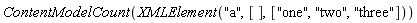 ContentModelCount(XMLElement("a", [], ["one", "two", "three"]))