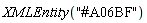 XMLEntity("#A06BF")