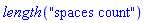 length("spaces count")