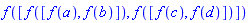 f([f([f(a), f(b)]), f([f(c), f(d)])])