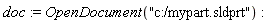 doc := OpenDocument("c:/mypart.sldprt")