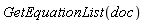 GetEquationList(doc)