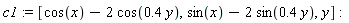 c1 := [cos(x)-2*cos(.4*y), sin(x)-2*sin(.4*y), y]