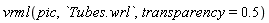 vrml(pic, `Tubes.wrl`, transparency = .5)