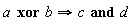 a xor b implies c and d