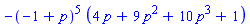 -(-1+p)^5*(4*p+9*p^2+10*p^3+1)