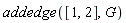 addedge([1, 2], G)