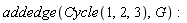 addedge(Cycle(1, 2, 3), G)