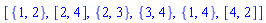 [{1, 2}, [2, 4], {2, 3}, {3, 4}, {1, 4}, [4, 2]]