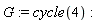 G := cycle(4)