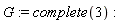 G := complete(3)