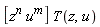 [z^n*u^m]*T(z, u)