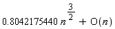 .8042175440*n^(3/2)+O(n)