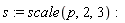 s := scale(p, 2, 3)