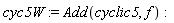 cyc5W := Add(cyclic5, f)