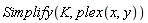 Simplify(K, plex(x, y))