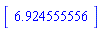 Matrix([[6.924555556]])