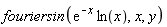 fouriersin(exp(-x)*ln(x), x, y)