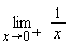 limit(1/x, x = 0, right)
