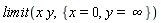 limit(x*y, {x = 0, y = infinity})