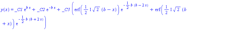 y(x) = _C1*exp(b*x)+_C2*exp(-b*x)+_C3*(erf(((1/2)*I)*2^(1/2)*(b-x))*exp(-(1/2)*b*(b-2*x))+erf(((1/2)*I)*2^(1/2)*(b+x))*exp(-(1/2)*b*(b+2*x)))