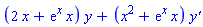 (2*x+exp(x)*x)*y+(x^2+exp(x)*x)*`y'`