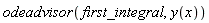 odeadvisor(first_integral, y(x))