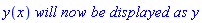 y(x)*`will now be displayed as`*y