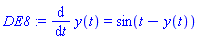 diff(y(t), t) = sin(t-y(t))