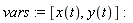vars := [x(t), y(t)]:
