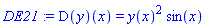 (D(y))(x) = y(x)^2*sin(x)