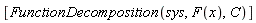 [FunctionDecomposition(sys, F(x), C)]