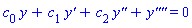 c[0]*y+c[1]*`y'`+c[2]*`y''`+`y''''` = 0