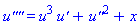 `u''''` = u^3*`u'`+`u''`^2+x
