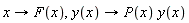 x->F(x),y(x)->P(x) y(x)