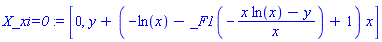 `X_xi=0` := [0, y+(-ln(x)-_F1(-(x*ln(x)-y)/x)+1)*x]