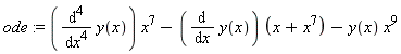 ode := (diff(y(x), x, x, x, x))*x^7-(diff(y(x), x))*(x+x^7)-y(x)*x^9