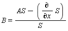 B = (AS-(diff(S, x)))/S