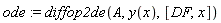 ode := diffop2de(A, y(x), [DF, x])