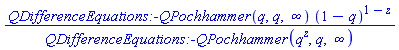 QDifferenceEquations:-QPochhammer(q, q, infinity)*(1-q)^(1-z)/QDifferenceEquations:-QPochhammer(q^z, q, infinity)