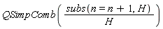 QSimpComb(subs(n = n+1, H)/H)