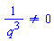 1/q^3 <> 0
