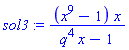 (x^9-1)*x/(q^4*x-1)