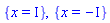 {x = I}, {x = -I}